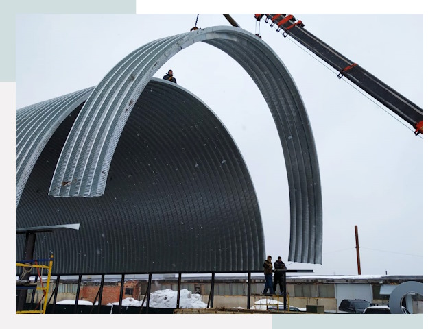 Полукруглые ангары в Тольятти